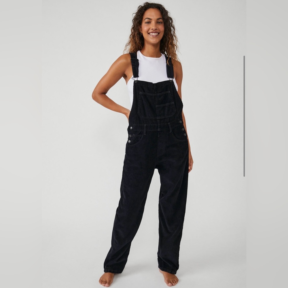 We The Free Women's Black Corduroy Overalls